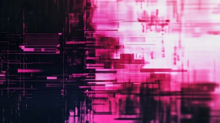 Pink Abstract Pattern. Glitch Effect Texture. Digital Art. Technology Background. Modern Design. Cyberpunk aesthetic
