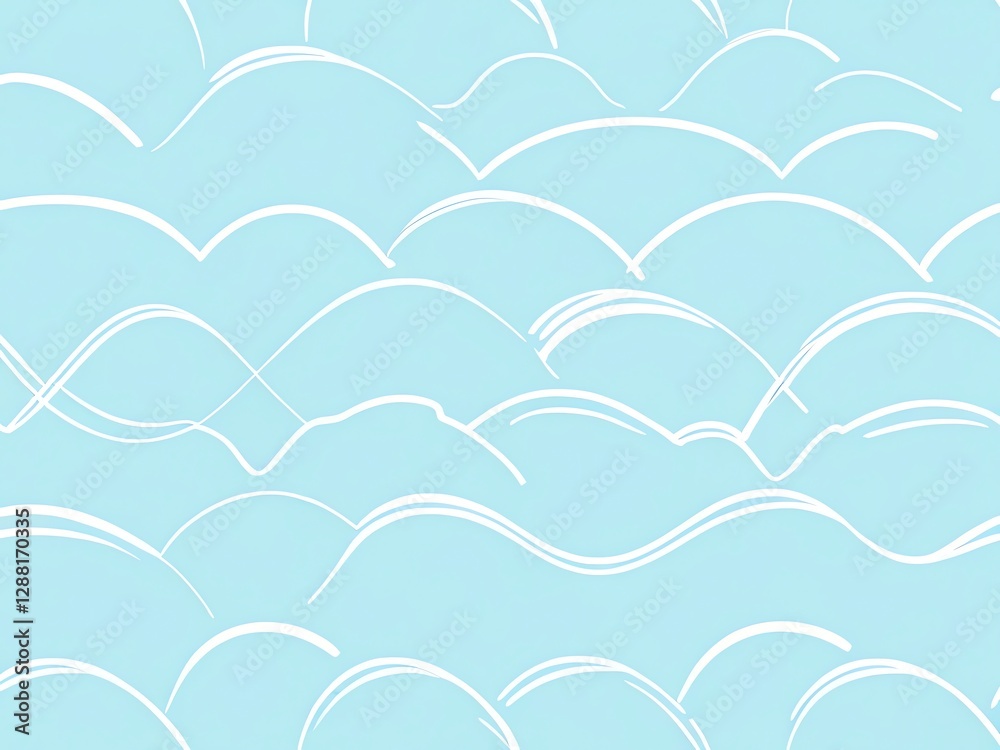 Canvas Prints abstract blue wave pattern: serene minimalist design