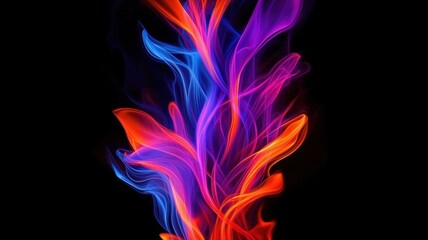 Fototapeta premium Colorful fire on a black background