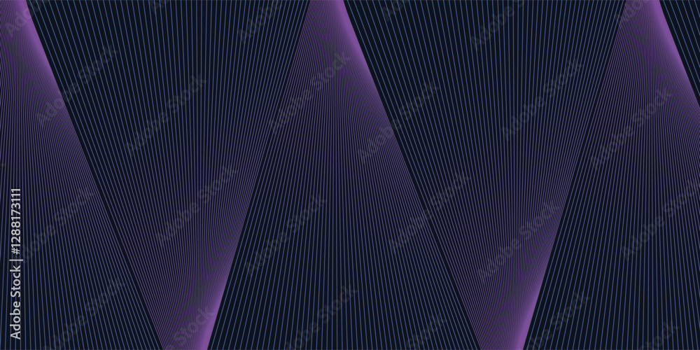Wall mural abstract glowing wave lines on dark blue background. dynamic wave pattern. modern flowing wavy lines