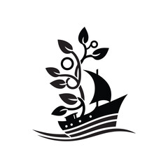 Creative Boat Logo Icon Vector | Nautical & Marine Illustration