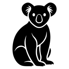 Creative Koala Silhouette Vector Simple & Aesthetic Design.