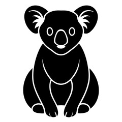 Creative Koala Silhouette Vector Simple & Aesthetic Design.
