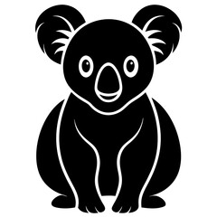 Creative Koala Silhouette Vector Simple & Aesthetic Design.
