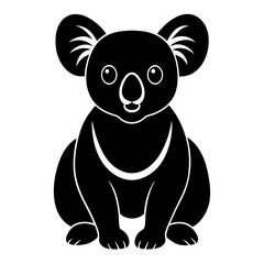 Creative Koala Silhouette Vector Simple & Aesthetic Design.