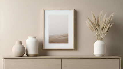 Beige Minimalist Home Decor with Neutral Colors and Pampas Grass