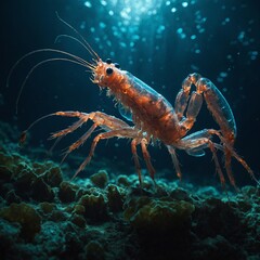 crayfish on a white background