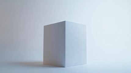 Simplistic White Cube on Soft Background for Minimalist Design