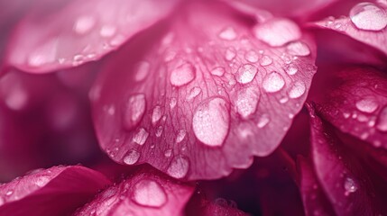 Obraz premium Close-up of Pink Flower Petals with Water Droplets