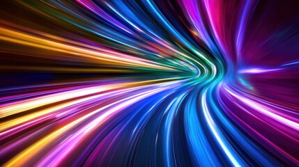 Fototapeta premium Vibrant Light Trails in Motion Creating a Dynamic Scene