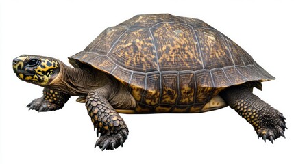 Fototapeta premium Spectacular Yellow-footed Tortoise on White Background