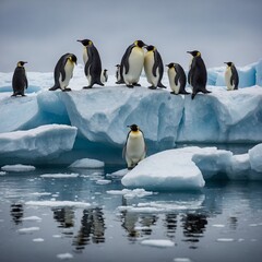 Obraz premium penguins on ice