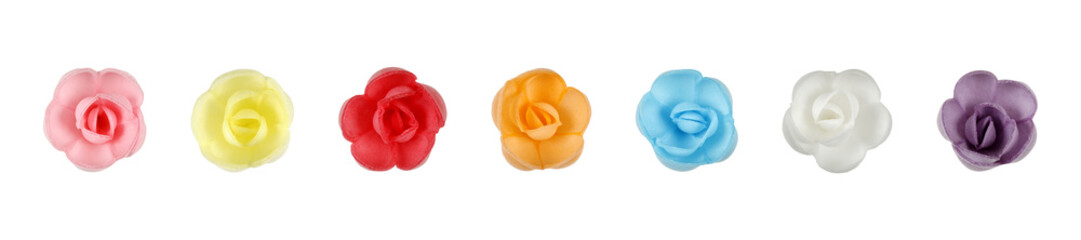 Simple Plastic Artificial Flowers for Decoration on Isolated White Background