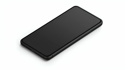 Black Smartphone Mockup on White Background