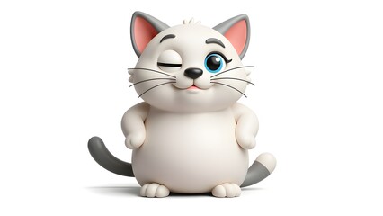Fototapeta premium Cartoon cat's sweet wink