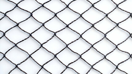 Black Net Mesh Texture on White Background