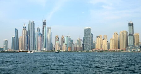Dubai Marina Skyline View from the Sea