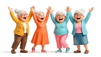 Fototapeta premium Happy time for the vibrant grandmas