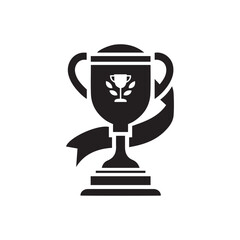 Minimalist Trophy Logo Icon Vector | Award & Achievement Illustration