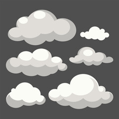 Set of Cloud Vector Illustrations in Different Shapes.