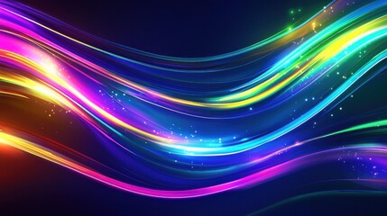 Abstract Colorful Waves of Light and Energy