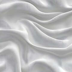 Obraz premium Serene White Cloth Fabric with Soft Flowing Waves for Premium Textile or Fashion Background