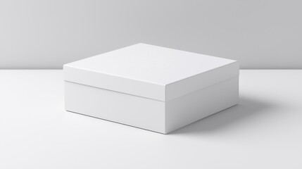 Fototapeta premium Minimalistic white box on a plain surface, perfect for presentations and product showcases.
