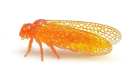 Fototapeta premium Stunning Orange Planthopper: A Close-Up View of Nature's Masterpiece