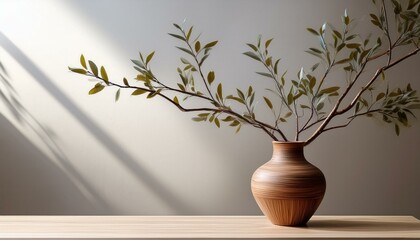 Ceramic vase with decorative branches