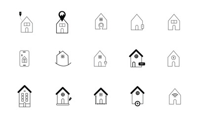 Obraz premium building house icon set isolated vector home icon set house icon set