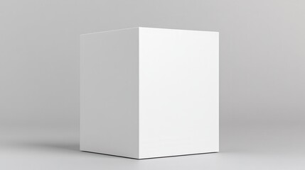 Minimalistic white cube on a plain background, perfect for design and 3D modeling inspiration.