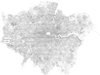 Map of London city transportation routes	