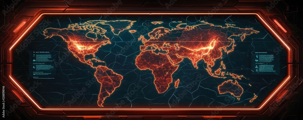 Poster earth day environmental concept. futuristic world map design showcasing global connectivity and tech