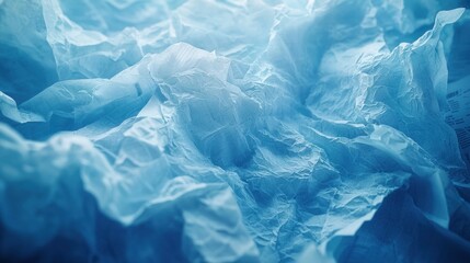 Obraz premium Crumpled blue paper texture background