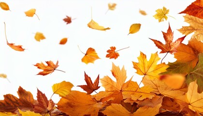 falling fall fallen leaves autumn background isolated