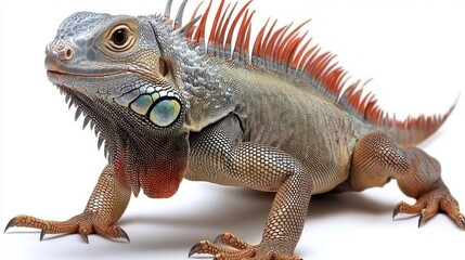 Obraz premium Majestic Red Iguana: A Close-Up Portrait