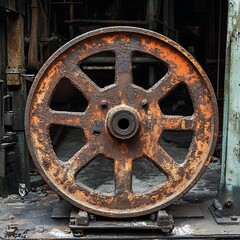 Obraz premium Rusty Industrial Gear Wheel
