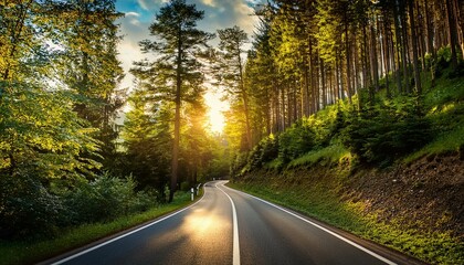 Fototapeta premium scenic route among the forest