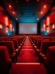 Empty cinema hall ready for the next screening event