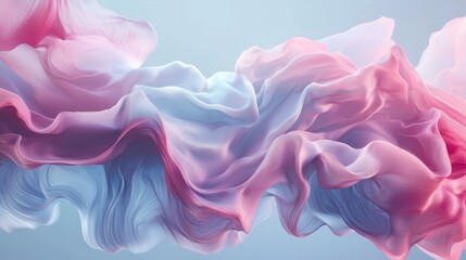 Fototapeta premium Abstract Pink and Blue Fabric Swirls: A Dreamlike Visual