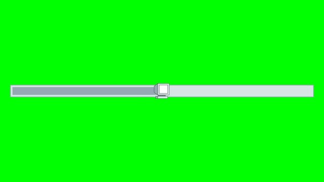Animation of loading progress bar of an old computer with retro style in green screen background