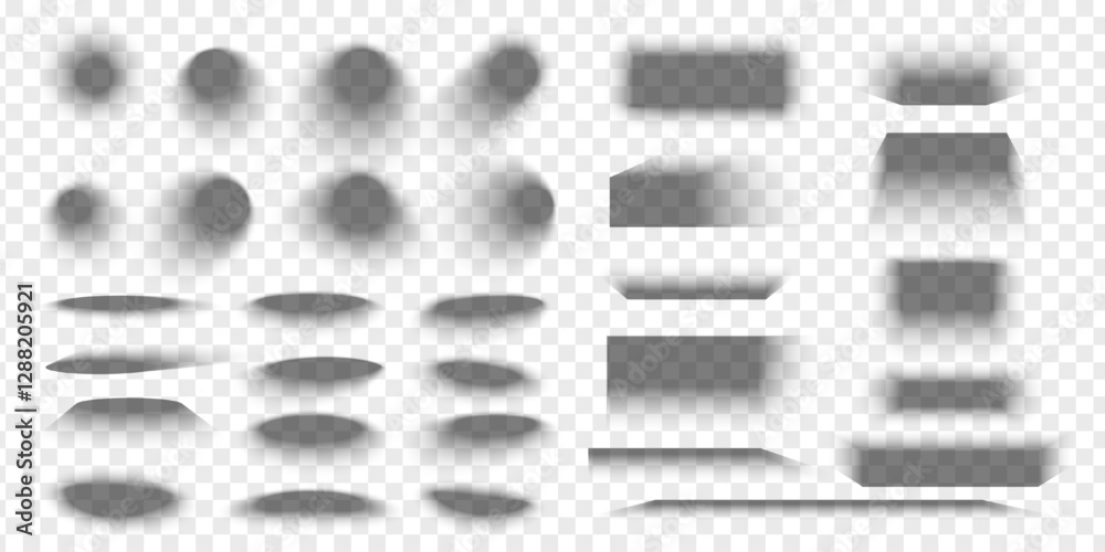 Leinwandbilder set of packing box or banner overlay shadow effects. different realistic soft grey shapes. rectangle