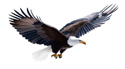 Obraz premium Majestic Bald Eagle in Flight: A Symbol of Freedom and Power