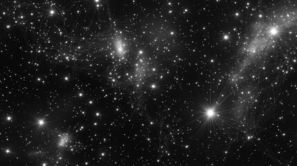 Fototapeta premium A minimalistic dark background featuring abstract designs of geometry, astronomy, stars, and cosmic particles.