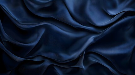 Fototapeta premium luxurious dark blue silk fabric drape