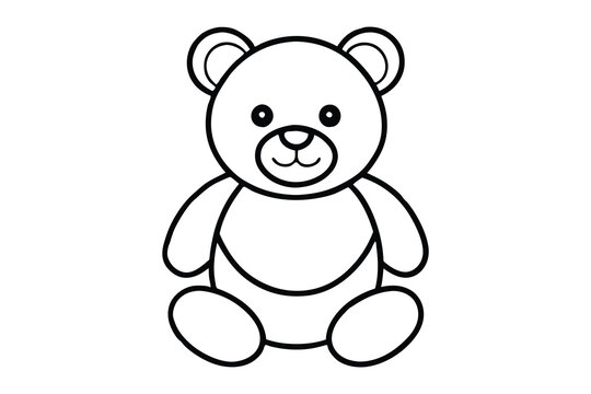 recommend clip art: Teddy bear line art vector illustration