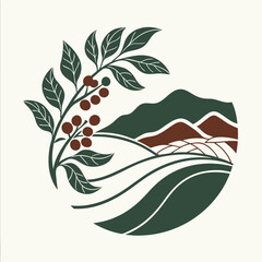 Universal template for agricultural companies with elements of ecosystems and plants
