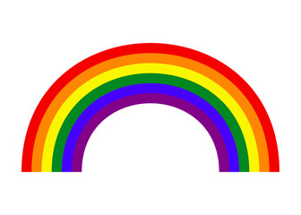 Logo lgbt. Mes del orgullo. Líneas curvas con forma de arco con los colores de la bandera arcoiris