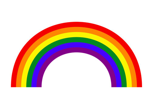 Logo lgbt. Mes del orgullo. L&iacute;neas curvas con forma de arco con los colores de la bandera arcoiris