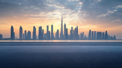 Obraz premium dubai skyline at sunset
